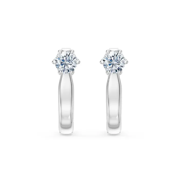 Solitaire Earrings with English Lock 102-10040(4.0)